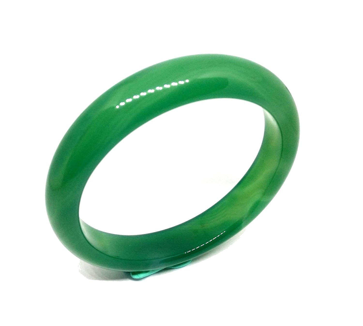 Natural Chinese Jade Hand-carved Bracelet Green Ag..